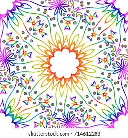 bright holiday seamless background with floral design. vector illustration. rainbow color