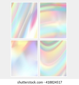 Bright holographic backgrounds set.