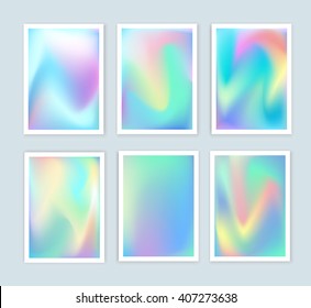 Bright holographic backgrounds set for a different design.