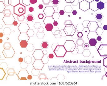 Bright honeycomb abstract background template banner and poster. Vector illustration