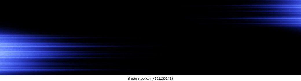 Brillante haz Horizontal de luz sobre fondo negro. Efecto láser brillante que crea estética futurista y de ciencia ficción. Adecuado para temas de tecnología, energía, velocidad y diseño digital.