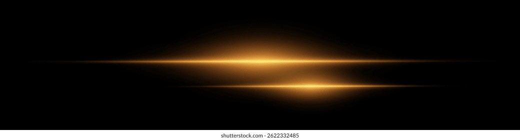 Brillante haz Horizontal de luz sobre fondo negro. Efecto láser brillante que crea estética futurista y de ciencia ficción. Adecuado para temas de tecnología, energía, velocidad y diseño digital.