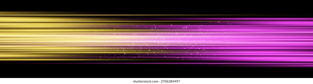 Brillante haz Horizontal de luz sobre fondo negro. Efecto láser brillante que crea estética futurista y de ciencia ficción.
Adecuado para temas de tecnología, energía, velocidad y diseño digital.
