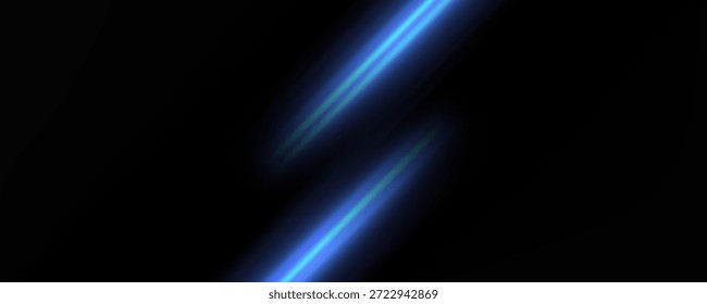 Brillante haz Horizontal de luz sobre fondo negro. Efecto láser brillante que crea estética futurista y de ciencia ficción.