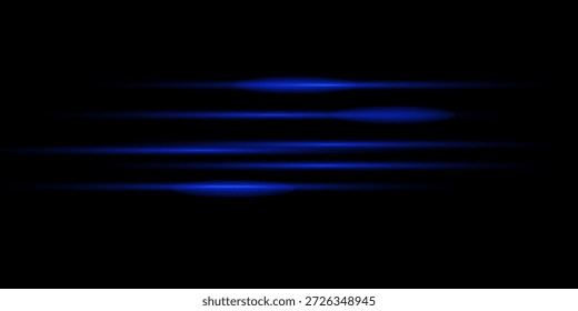 Brillante haz Horizontal de luz sobre fondo negro. Efecto láser brillante que crea estética futurista y de ciencia ficción. Adecuado para temas de tecnología, energía, velocidad y diseño digital.