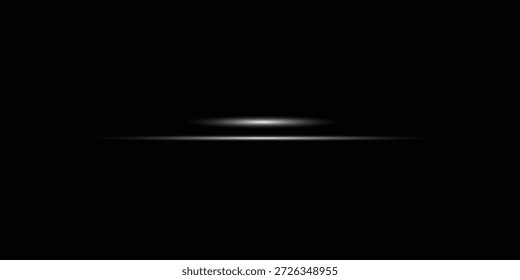 Brillante haz Horizontal de luz sobre fondo negro. Efecto láser brillante que crea estética futurista y de ciencia ficción. Adecuado para temas de tecnología, energía, velocidad y diseño digital.