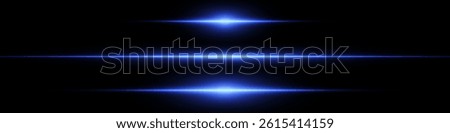 Bright horizontal beam of light on black background. Glowing laser effect creating futuristic and sci-fi aesthetics. Suitable for technology, energy, speed and digital design themes.