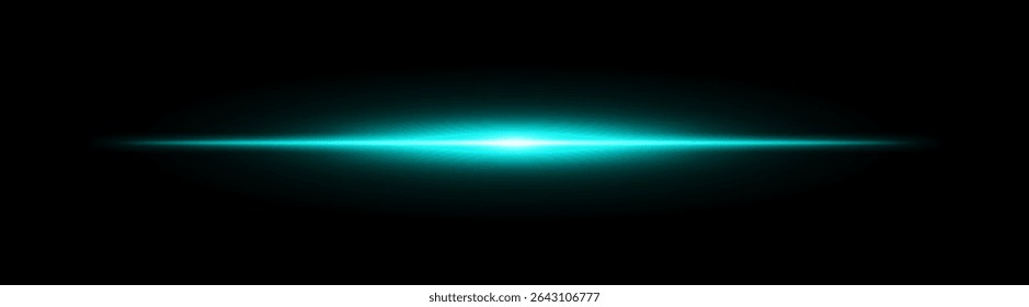 Bright horizontal blue beam. Central light burst with smooth radial fade on black background, ideal for sci-fi, energy or speed visuals.