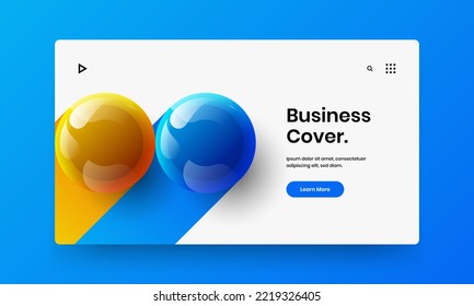 Bright horizontal cover vector design concept. Premium realistic balls booklet illustration.