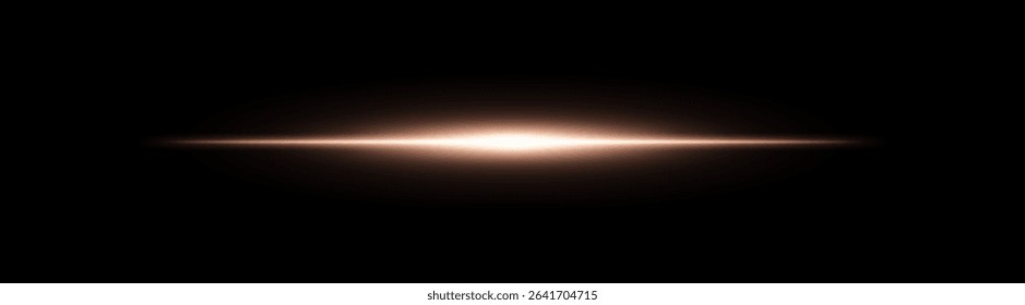 Bright horizontal golden beam. Central light burst with smooth radial fade on black background, ideal for sci-fi, energy or speed visuals.