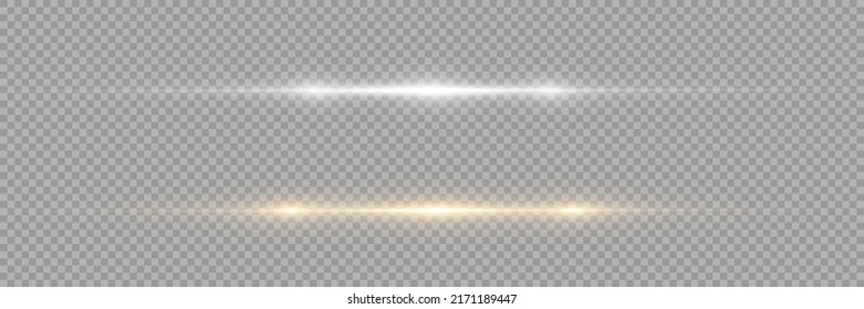Bright horizontal highlights. Laser beams, horizontal beams of light. Beautiful light flashes. Glowing stripes on a dark background. Stock royalty free vector illustration. PNG