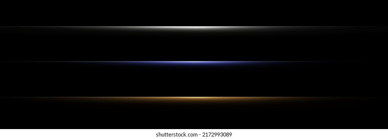 Bright horizontal highlights. Laser beams, horizontal beams of light. Beautiful light flashes. Glowing stripes on a dark background. Stock royalty free vector illustration. PNG