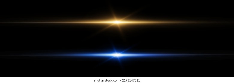 Bright horizontal highlights. Laser beams, horizontal beams of light. Beautiful light flashes. Glowing stripes on a dark background. Stock royalty free vector illustration. PNG