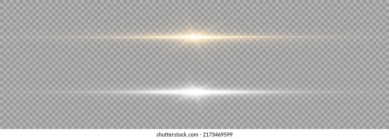 Bright horizontal highlights. Laser beams, horizontal beams of light. Beautiful light flashes. Glowing stripes on a dark background. Stock royalty free vector illustration. PNG