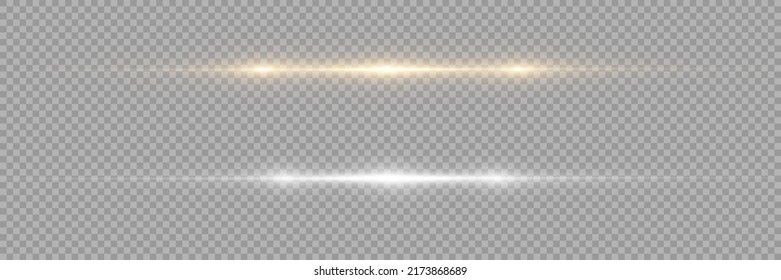 Bright horizontal highlights. Laser beams, horizontal beams of light. Beautiful light flashes. Glowing stripes on a dark background. Stock royalty free vector illustration. PNG