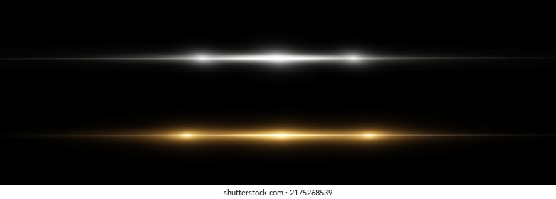 Bright horizontal highlights. Laser beams, horizontal beams of light. Beautiful light flashes. Glowing stripes on a dark background. Stock royalty free vector illustration. PNG