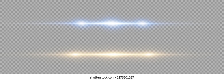 Bright horizontal highlights. Laser beams, horizontal beams of light. Beautiful light flashes. Glowing stripes on a dark background. Stock royalty free vector illustration. PNG