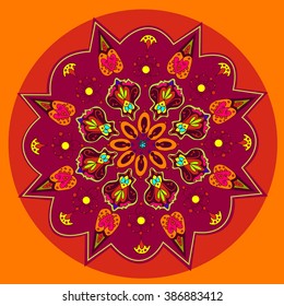 bright hot circular ornament