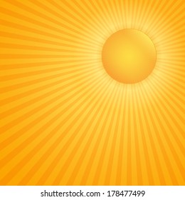 Bright Hot Sun, Vector Eps10 Illustration