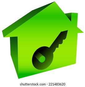 Bright house graphics with keyhole