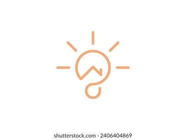 helles Haus mit Logo-Vektorgrafik. Symbol für kreative Energie-Immobilien.