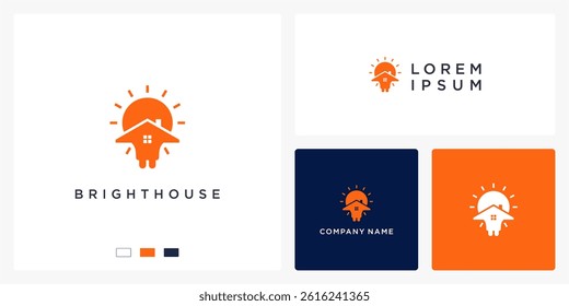 Bright house logo design template