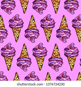 bright ice cream pattern