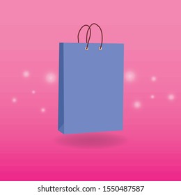 bright icon with a package for purchases for an online store on a colored background