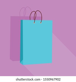 bright icon with a package for purchases for an online store on a colored background