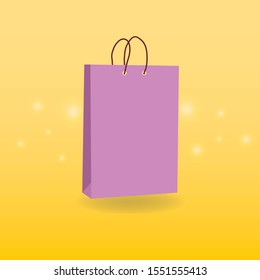 bright icon with a package for purchases for an online store on a colored background