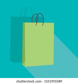 bright icon with a package for purchases for an online store on a colored background