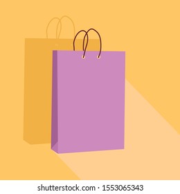 bright icon with a package for purchases for an online store on a colored background