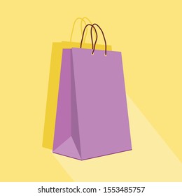 bright icon with a package for purchases for an online store on a colored background