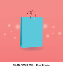 bright icon with a package for purchases for an online store on a colored background