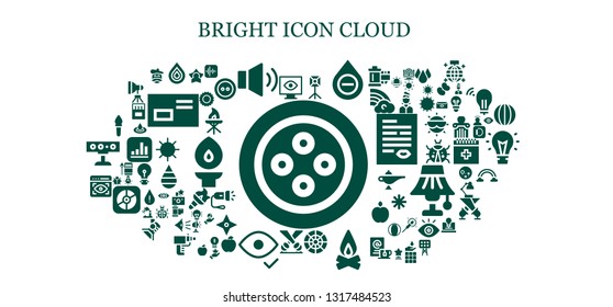bright icon set. 93 filled bright icons.  Simple modern icons about  - Button, View, Drop, Volume, Spotlight, Blood, Color wheel, Campfire, Eye, Torch, Star, Apple, Artist, Sun