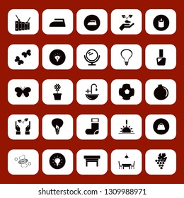 bright icon set with garnet, grape and butterflies vector illustration