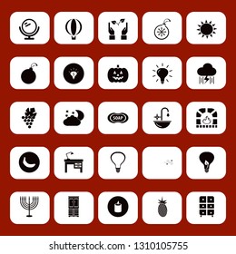 bright icon set with sink, sun and candle vector illustration