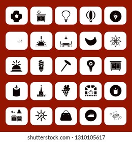 bright icon set with soap, fluorescent bulb and dining room vector illustration