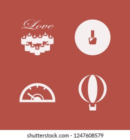 bright icon. bright vector icons set nail polish, candles heart, speedometer and balloon