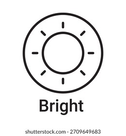 Icono brillante. Símbolo de línea de Vector para un Sitio web, tarjeta de producto, presentación y App móvil, embalaje o instrucción. Signo de esquema editable