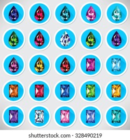 Bright icons gems.