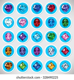 Bright icons gems.