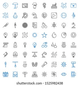 bright icons set. Collection of bright with letter, eye, fireworks, star, idea, magic, stadium, lamp, sun, bubbles, flashlight, flip flop. Editable and scalable bright icons.