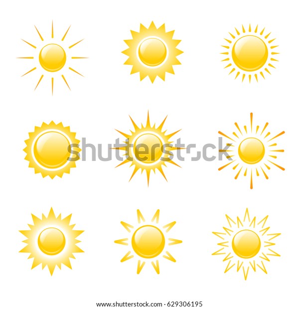 Helle Symbole Der Sonne Vektorgrafik Stock Vektorgrafik Lizenzfrei