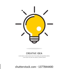 Bright idea and Bulb Lamp Icon Vector