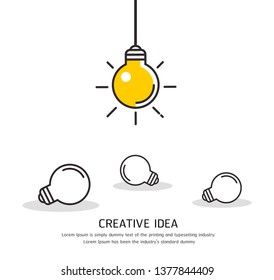 Bright idea and Bulb Lamp Icon Vector