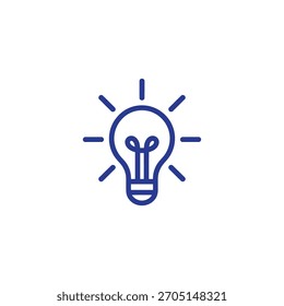 Bright idea concept for innovation, solutions, and creativity with glowing blue lightbulb icon - spark new ideas and inspiration for business success