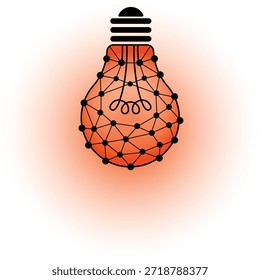 Brillante idea con una compleja estructura de red digital que simboliza la innovación y la inteligencia