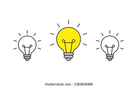 Bright idea icon. Bulb icon. Brainstorming. Creativity Idea Vector illustration