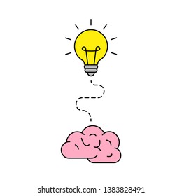 Bright idea icon. Bulb icon. Brainstorming. Creativity Idea Vector illustration